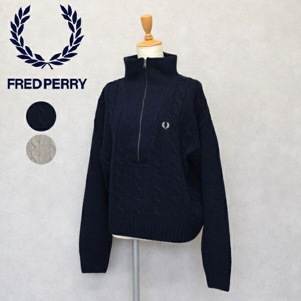 レディース Fred Perry フレッドペリー Half Zip Cable Knit Jumper