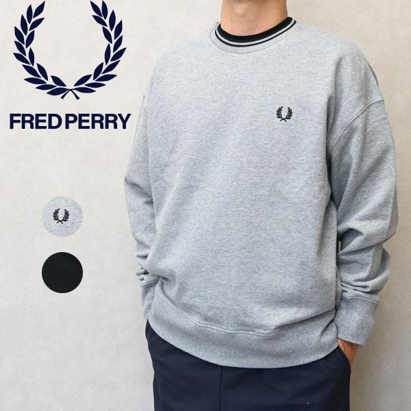 メンズ FRED PERRY フレッドペリー Oversized Tipped Sweatshirt オーバーサイズ ティップド スウェットシャツ トレーナー 裏パイル M3497