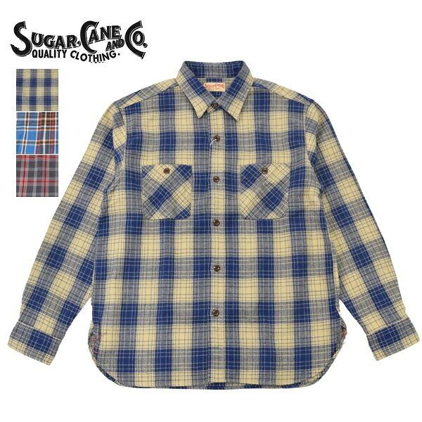 メンズ　SUGAR CANE　シュガーケーン　ツイルチェックワークシャツ　ネルシャツ　チェックシャツ　長袖　東洋エンタープライズ　SC29358 SC29362 SC29363