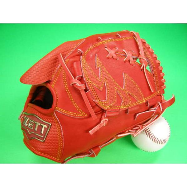 型付け無料 ゼット ZETT 硬式野球用 投手用 朱 オレンジ 高校野球対応カラー 標準サイズ PRO MODEL 海外モデル 硬式用 ピッチャー用 右投げ用 硬式グローブ