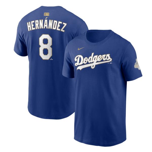 2026モデル ナイキ ロサンゼルス・ドジャース キケ・ヘルナンデス ゴールドコレクション 半袖 Tシャツ N199-4EW-6LD-6DL スポーツウェア MLB nike