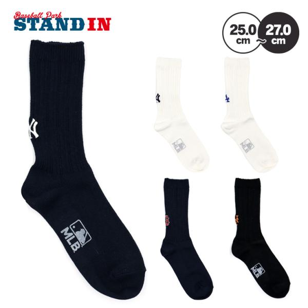 MLB×ROSTER SOX ロスターソックス MLB RIB SOCKS クルーソックス 1足