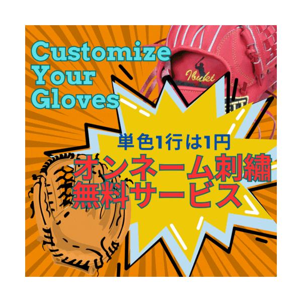 【ご注意ください】このページは対象商品のページからリンクした場合のみ有効です。外部からの持ち込み、また対象外の商品に関しましてはお受けできません。◆刺繍可能箇所◆裏革部……手のひら部、手入れ口部（ファーストバックタイプのグラブ、またキャッチ...