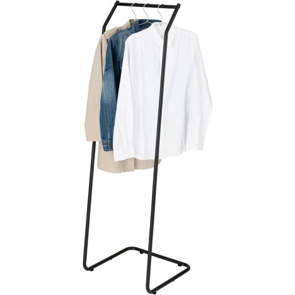 他サイト： 【在庫有・即納】  ドウシシャ コンパクト ハンガーラック ブラック CPH45BK 幅45×奥行42cm×高さ151cm インテリアハンガー コート掛け リビング 玄関 来客の商品画像