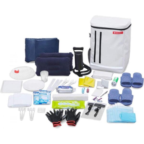 他サイト： 【在庫有・即納】【防災士監修】防災グッズ 防災リュック 防災セット 2人用 42点  災害セット 非常用持ち出し袋  防災 避難 避難リュック BS2-42　アイリスの商品画像