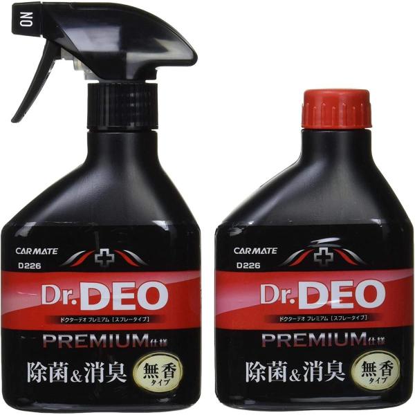 他サイト： カーメイト 車用 除菌消臭剤 ドクターデオ Dr.DEO プレミアム スプレータイプ 無香 安定化二酸化塩素 250ml×2本 D226Wの商品画像