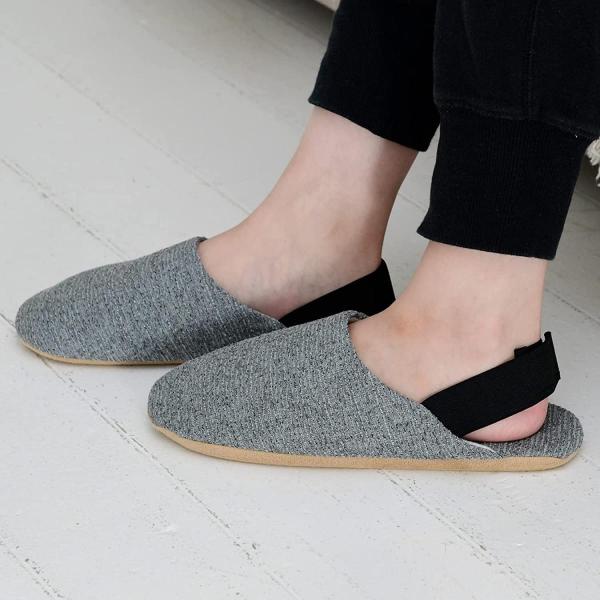 山善 防災 ストロング スリッパ M 脱げにくい かかとゴム グレー YZ-SS-M 20〜27cm 安全靴基準 地震 火災 避難 対策 ガラス片 がれき 備え