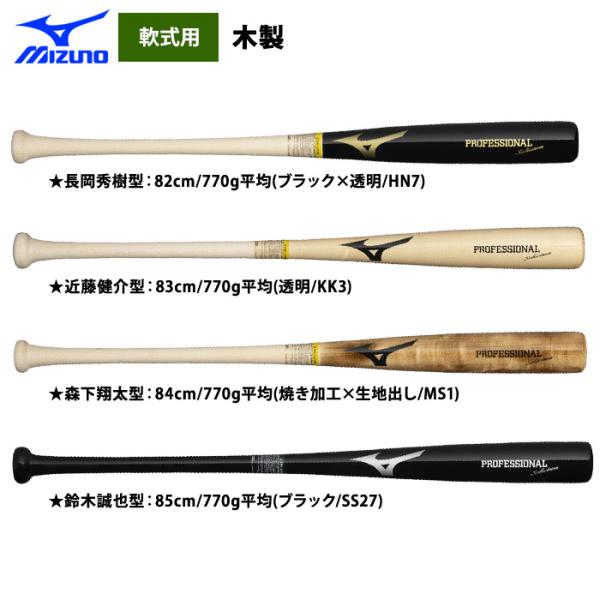 あすつく ミズノ 限定 軟式木製バット メイプル プロフェッショナルセレクション 1CJWRA01 miz26fw