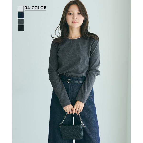 裏起毛カットソー ｜ ベーシック 長袖 トップス Tシャツ カットソー