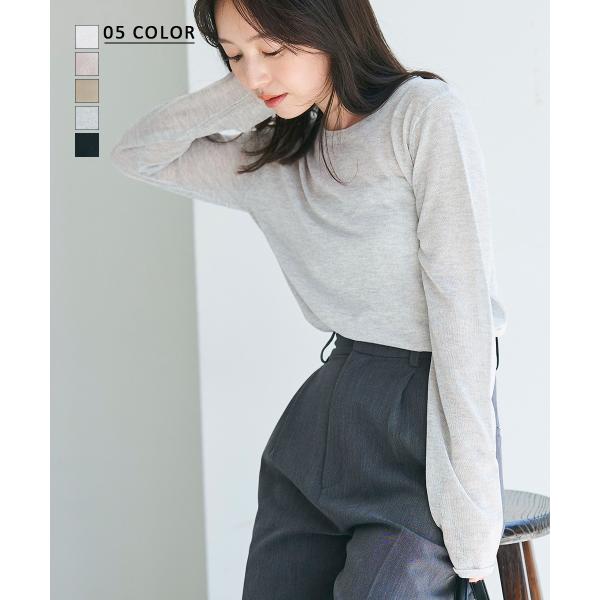 シアークルーネックニット ｜ シアー シアートップス クルーネック