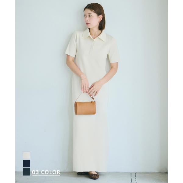 HARUKA DESIGN】半袖ポロマキシワンピース｜ワンピース シンプル ポロ