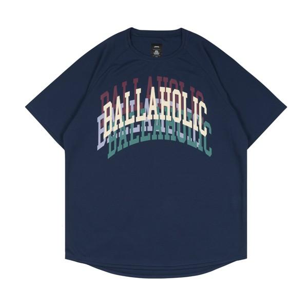 ballaholic cool tee ブラック&ネイビー Ballaholic COLLEGE LOGO Overlap COOL Tee (navy