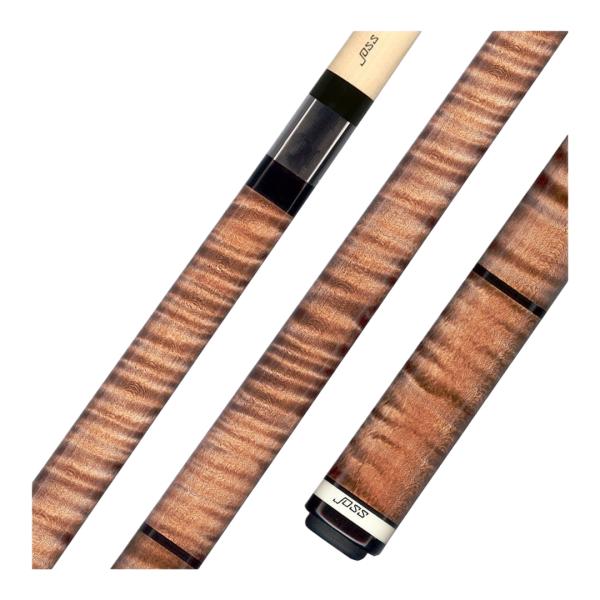 Joss Nutmeg Stained プレーキュー ビリヤードキュー カーリーメープル ウッドハンドル 5/16x14ジョイント