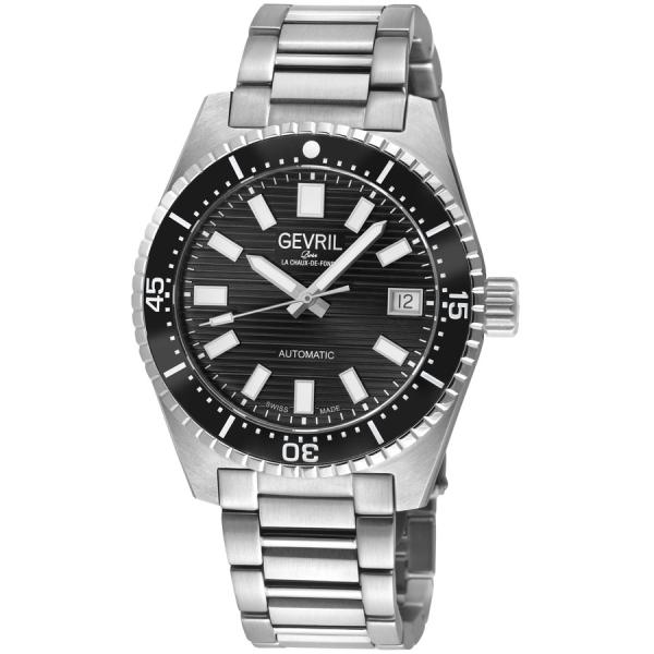 Gevril Atlantic Avenue 腕時計 自動巻き ブラックダイヤル ステンレススチール メンズ 47200B