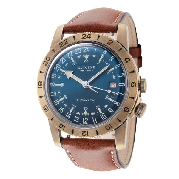 Glycine Airman Vintage The Chief Purist 腕時計 ブルー文字盤 自動巻 メンズ GL0414