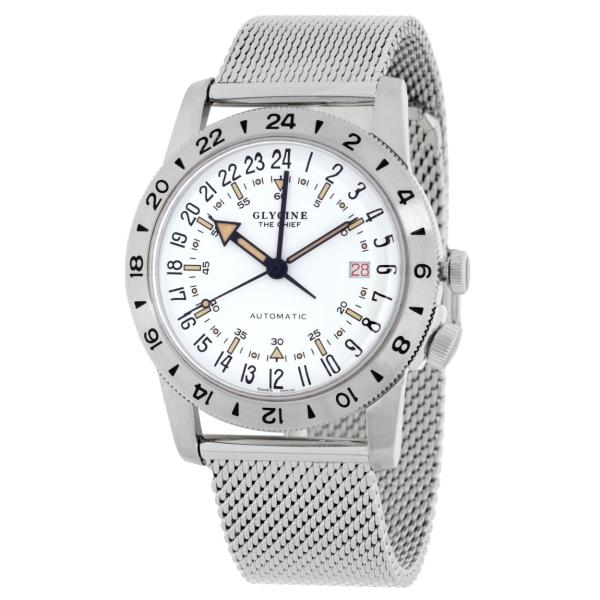 Glycine Airman Vintage The Chief 腕時計 ホワイト文字盤 自動巻き ユニセックス ステンレス GL0466