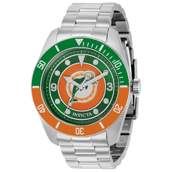 Invicta NFL Miami Dolphins 腕時計 メンズ クオーツ グリーン文字盤 ステンレス 37237
