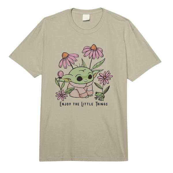 スターウォーズ マンダロリアン グローグー Enjoy The Little Things デザイン Tシャツ 半袖 ユニセックス
