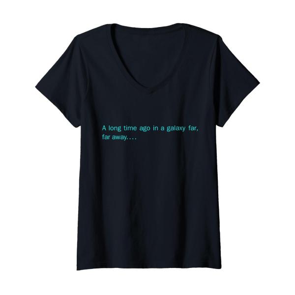 スターウォーズ 遠い昔、はるかかなたの銀河系で テキスト Vネック Tシャツ 半袖 レディース