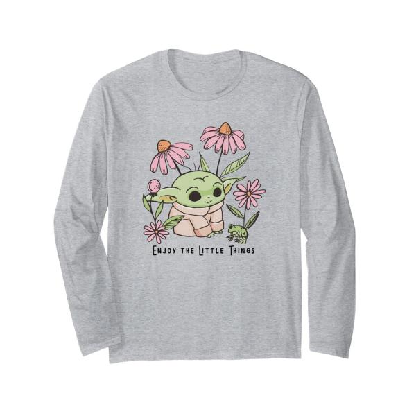 スターウォーズ マンダロリアン グローグー Enjoy The Little Things デザイン ロングTシャツ 長袖 ユニセックス