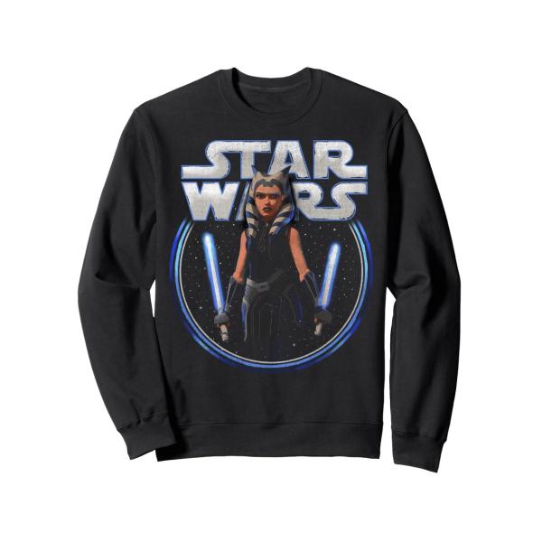スターウォーズ クローン・ウォーズ アソーカ・タノ Ahsoka Tano 二刀流 ポートレート スウェット 長袖 ユニセックス