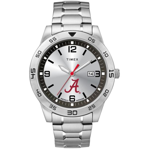 タイメックス Tribute Collegiate Citation メンズ アラバマ・クリムゾンタイド シルバー文字盤 ステンレスバンド 42mm