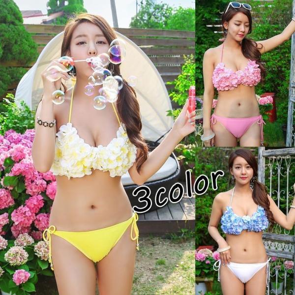 花びらビキニお花フラワー ハンドメイド 格安水着上下セット 花びらビキニお花フラワー ハンドメイド 格安水着上下セット