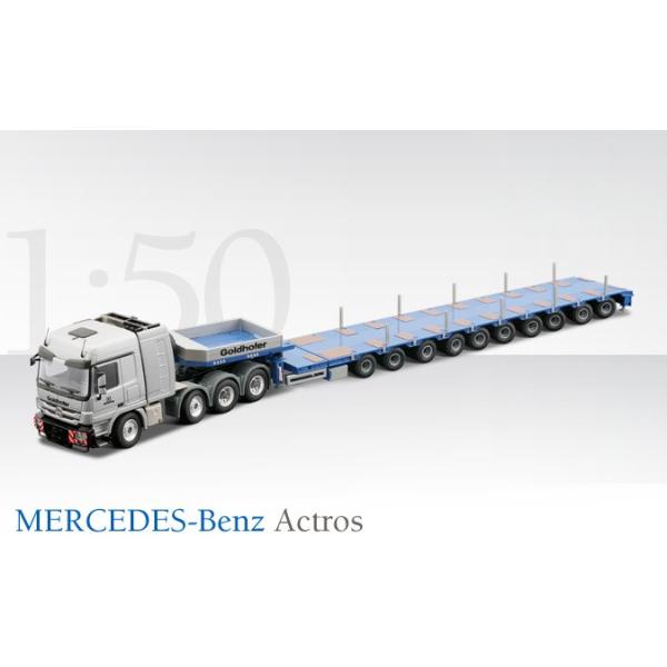 MERCEDES-BENZ Actros 4軸 Goldhofer STZ-H10 底床セミトレーラー 10軸