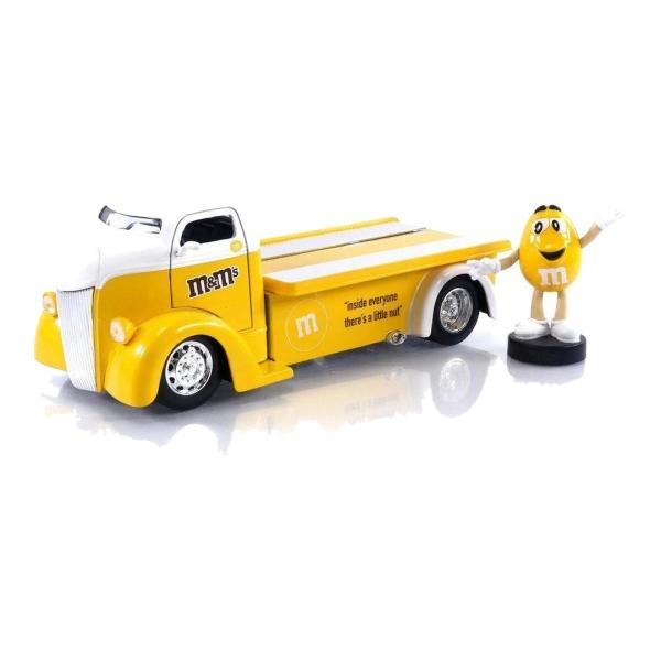 フォード COE フラットベッドトラック 1947 M&M'S イエロー フィギュア付き / Jada Toys 1/24 ミニカー