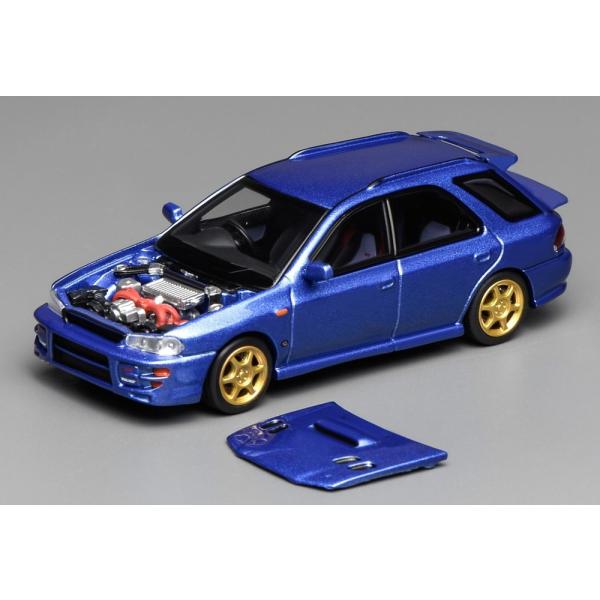 予約】SUBARU IMPREZA WRX SW 2001 ブルーメタリック MOTORHELIX 1/64