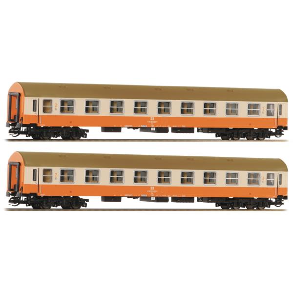 鉄道模型　Liliput社製ゴッタルド鉄道（Gotthardbahn）客車　2両 TTゲージ 鉄道模型 Roco 2両セット 2等客車 DR DC 2 piece set: 2nd
