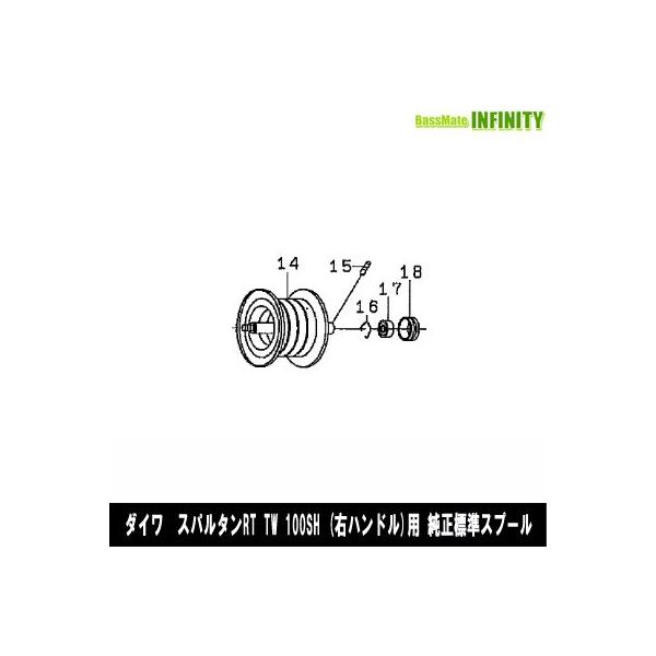 ●ダイワ　スパルタンRT TW 100SH(4960652196277)用 純正標準スプール (部品コード129625)　【キャンセル及び返品不可商品】 DAIWA（ダイワ） ○ダイワ スパルタンRT TW 100SH(4960652196277)用