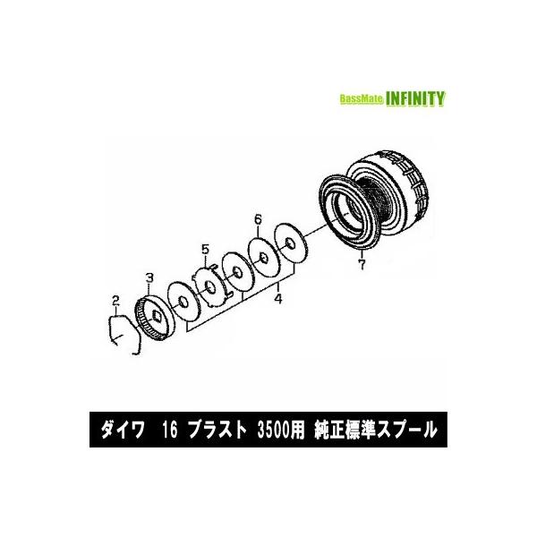 ●ダイワ　16 ブラスト 3500(4960652088213)用 純正標準スプール (部品コード128A54)　【キャンセル及び返品不可商品】 DAIWA（ダイワ） ○ダイワ 16 ブラスト 3500(4960652088213)用 純正