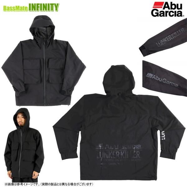 ●アブガルシア Abu 3レイヤーレイン ウォータープルーフ エクスプローラーシェルジャケット ブラック (Abu×LK コラボプリントバージョン) 【まとめ送料割】
