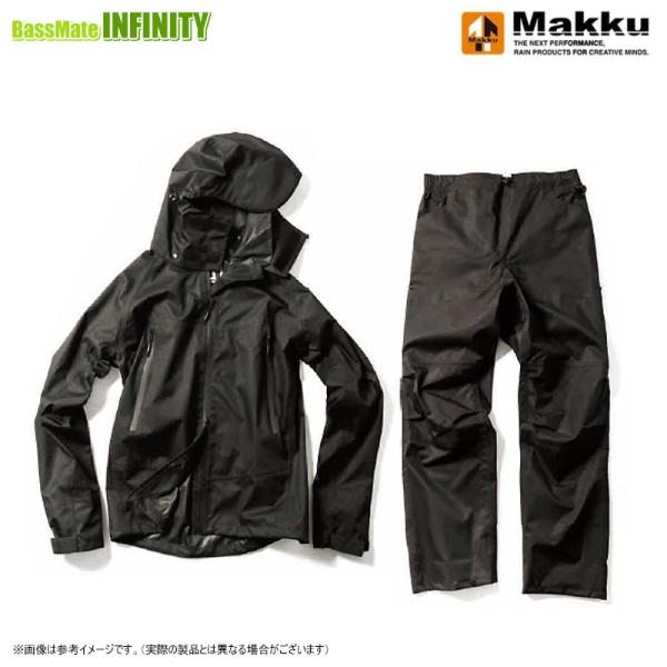 ●マック Makku　ウミ UMI 3レイヤーレインスーツ UM-710 上下セット(ブラック) Makku（マック） ○マック ウミ UMI 3レイヤーレインスーツ UM-710