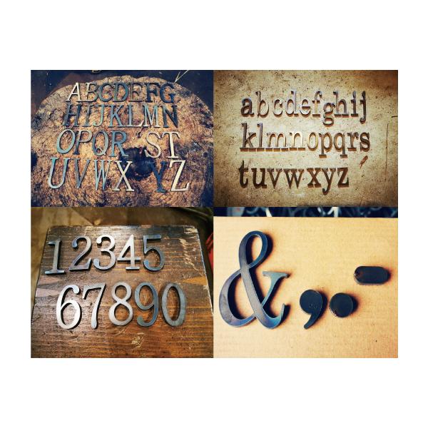 アルファベット・数字 加工文字用パーツ 【デザインカットアイアン