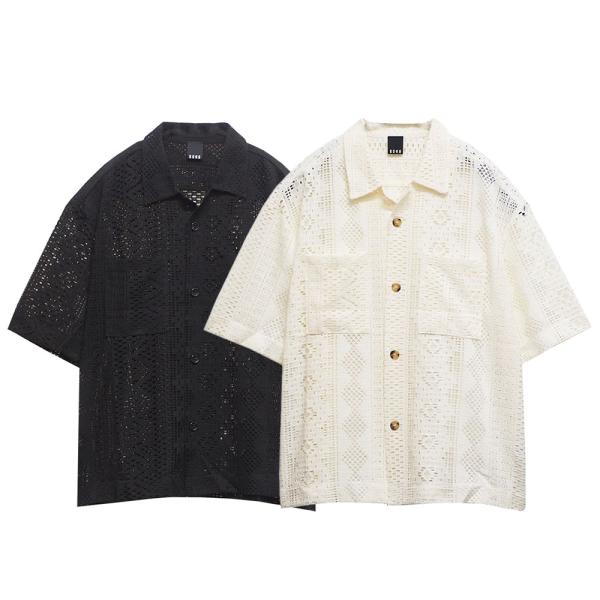 BAGARCH バガーチ SS LACE SHIRTS 【IVORY】 BAGARCH（バガーチ） SS LACE SHIRTS BH-1710 レースシャツ ショート丈