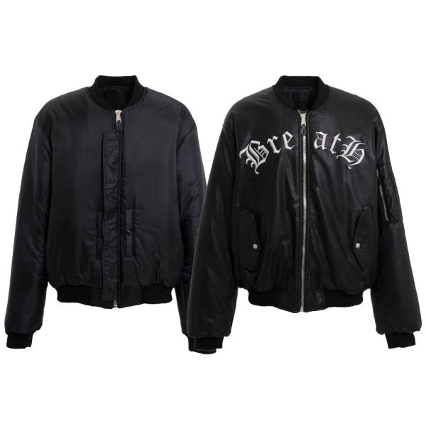 LETASCA ボンバージャケット Letasca Neoprene bomber jacket - ブラック | FW16OWRBMR01