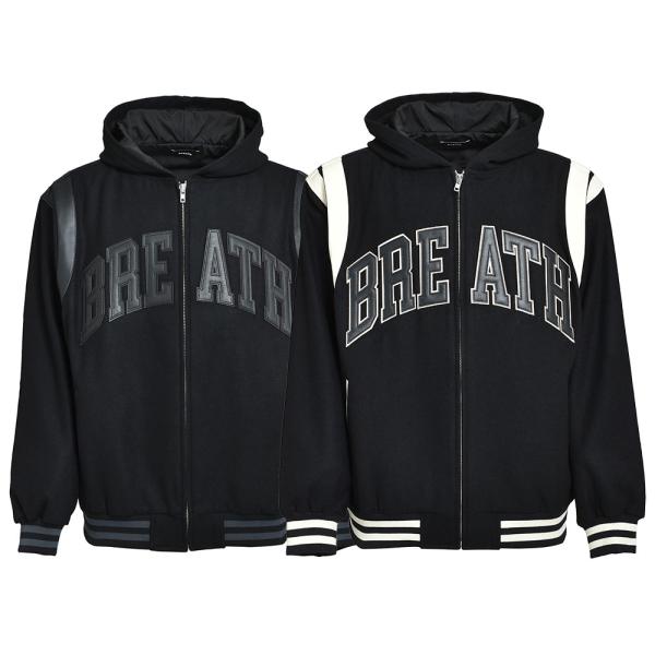 BREATH ブレス ARCH LOGO HOODED VARSITY JACKET BR25AW-O0007