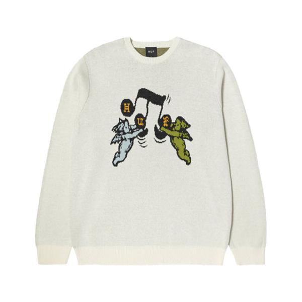 HUF Knit sweat 天使悪魔　ニット　L battleline-web_huf-94