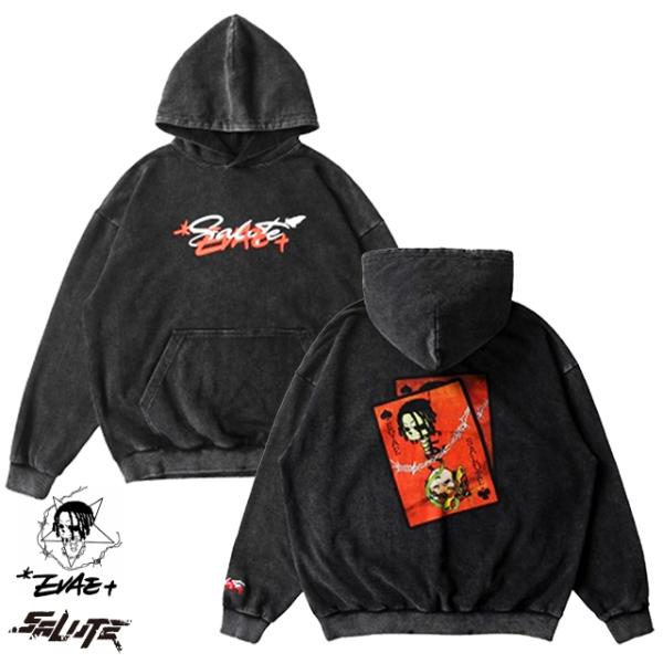 楽天ランキング1位 パーカー プルオーバー フーディー ターゲット ウォッシュド Parka Pullover サルーテ Hk Salute Washed 3 980円以上購入で送料無料 モテる かっこいい オシャレ ストリート系 エバーモブ Mob Evae 新品 正規品 メンズファッション Hoodies