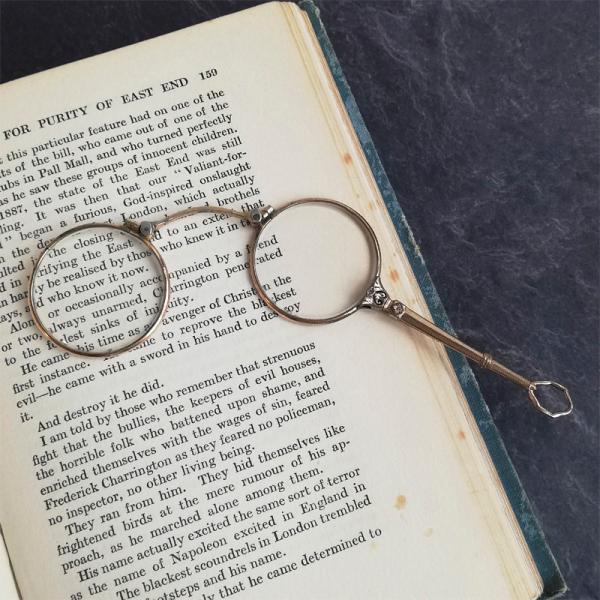 ゴールドプレート ロニエット 折りたたみ式 拡大眼鏡 イギリス