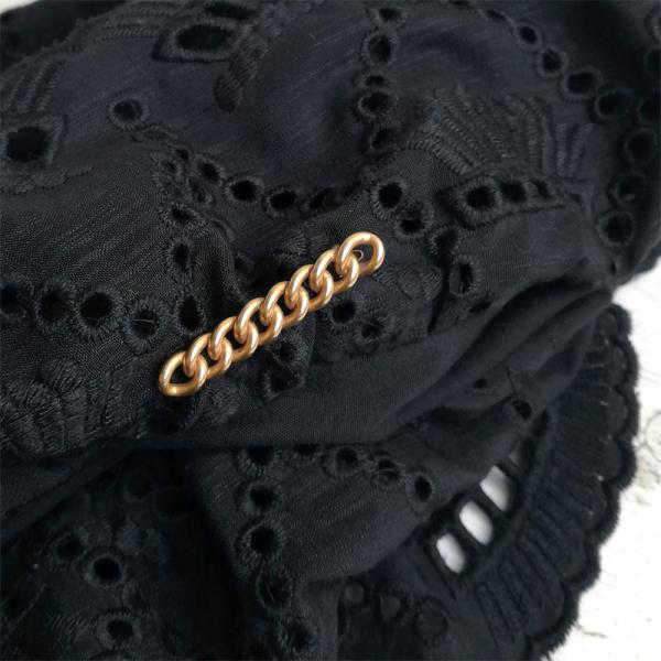 FIX ゴールドプレート チェーン バーブローチ フランスアンティーク