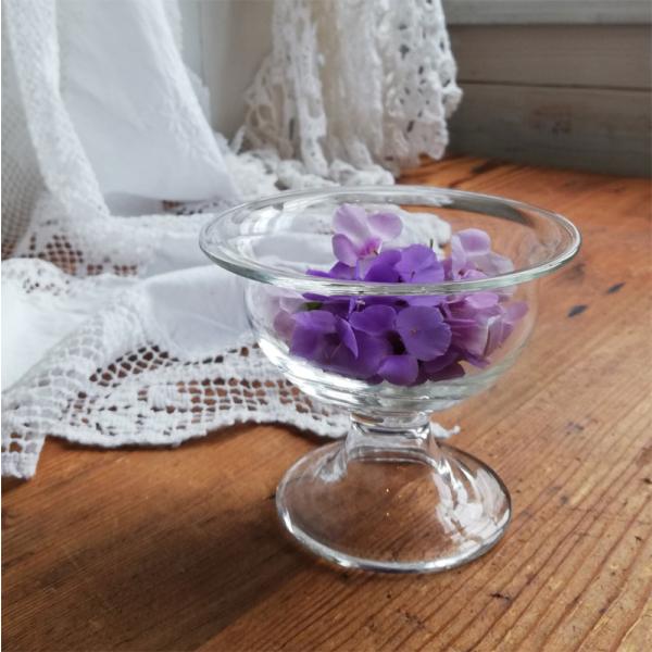 フランス ヴィンテージ ガラス コンポート フランスアンティーク雑貨 ガラスコンポート.14 テーブル