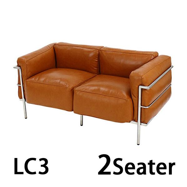 コルビジェデザイン LC3 COMFORT 2P キャメル 2人掛け ラブソファ 本革