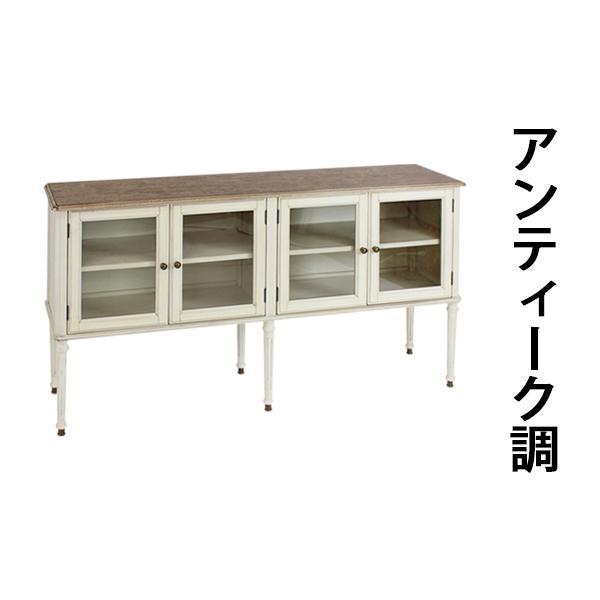 アンティーク調 サイドキャビネット ホワイト アンティーク家具 木製 