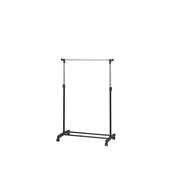 ベーシック(シングル)ブラック/シングル/TP-10269BK・Style:ベーシック(シングル)・パッケージ個数:1・サイズ：幅78.5×奥行42.5×H87〜150cm　耐荷重：全体　約15kg・材質：スチールパイプ（クロムメッキ 粉体...