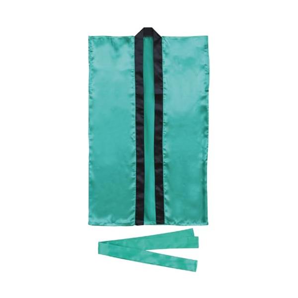 お祭り緑/S/1143 S ミドリ・Color:緑Size:S・パッケージ個数:1・仕様:サテンロングハッピ・カラー:緑・サイズ:S・付属品:ハチマキ付・ハッピ長さ:900mm