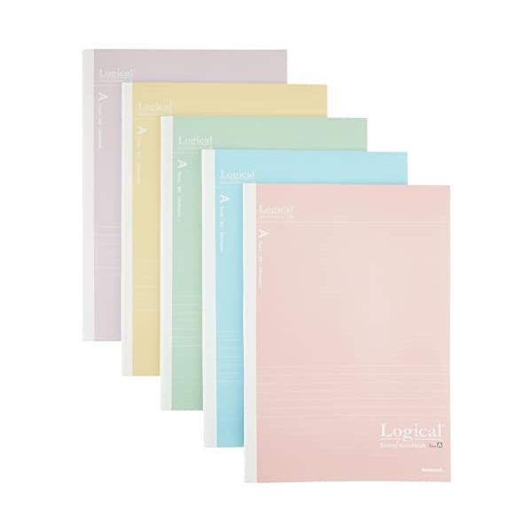 他サイト： ナカバヤシ スイングロジカル 抗菌表紙ノート セミB5/A罫/30枚 スモーキーカラー 5冊パック NB514A-5Pの商品画像