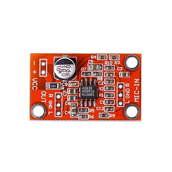 DC 3.8 V-15 V AD828 ステレオダイナミックマイクプリアンプ